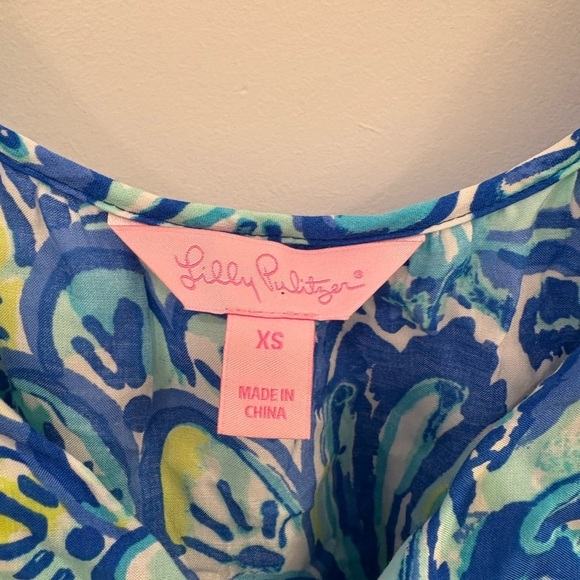 Lilly Pulitzer Alanna Swing Cold Shoulder Dress Blue Crush After Party Size XS - Picture 4 of 12